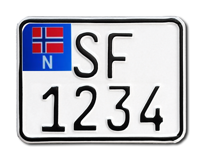 18. Norsk MC skilt Streetfighter med flagg 150 x 110 mm